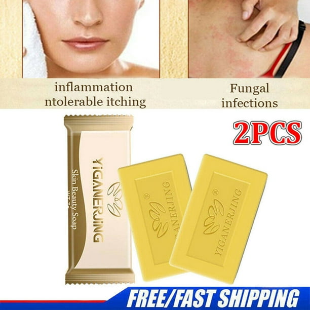2 Pcs Sulfur Soap Scabies Acne Treatment Itching Antimite Anti Fungal