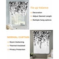 thumbnail image 3 of Grey Eucalyptus Tie Up Curtains for Window, Thermal Insulated Balloon Shade Adjustable Rod Pocket Curtains Valance Panels for Kitchen Bathroom Cafe 52 x 63 Gradient Retro Watercolor Leaves, 3 of 6