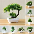 thumbnail image 2 of Mini Potted Fake Plants Artificial Plastic Eucalyptus Plants Artificial Plants Welcome Pine Bonsai Simulation Artificial Potted Plants for Home Office Desk  Room Decor, 2 of 7