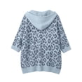 thumbnail image 5 of KHONTS 3/4 Sleeve Leopard Sweaters for Women Lightweight Pullover Sweater Hoodie Casual Loose Drawstring Oversized Fall Outfits Sky Blue XL, 5 of 5