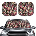 thumbnail image 2 of Rateoe Many Kind Of Flowers Pattern 2 Piece Car Windshield Sun Shade Foldable | Front Windshield Shade for Sun, Heat and UV Rays | Sunshade for Car Front Window-Large, 2 of 6