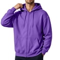 thumbnail image 2 of UDAUDU Mens Zip Up Sweatshirts Hoodies Y2K Hoodies Work Athletic Lightweight Comfortable Vintage Streetwear with Pocket Purple XL, 2 of 8