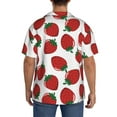 thumbnail image 3 of Sikiie Hand Drawn Strawberry Men's Wrinkle Free Untucked Cuban Shirt Business Casual Button Down Shirts Short Sleeve Shirt3X-Large, 3 of 5