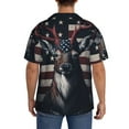 thumbnail image 3 of Gukieu Vintage American Deer Print Men's Short-sleeved Shirts, Button-down Pocket Shirts, T-shirts, Beach Vacation Travel Summer Clothing-3X-Large, 3 of 5