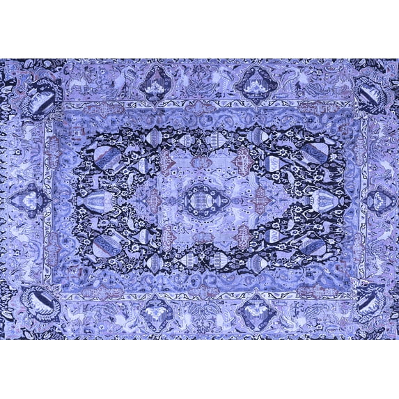 Ahgly Company Indoor Rectangle Animal Blue Traditional Area Rugs, 8' x 12'