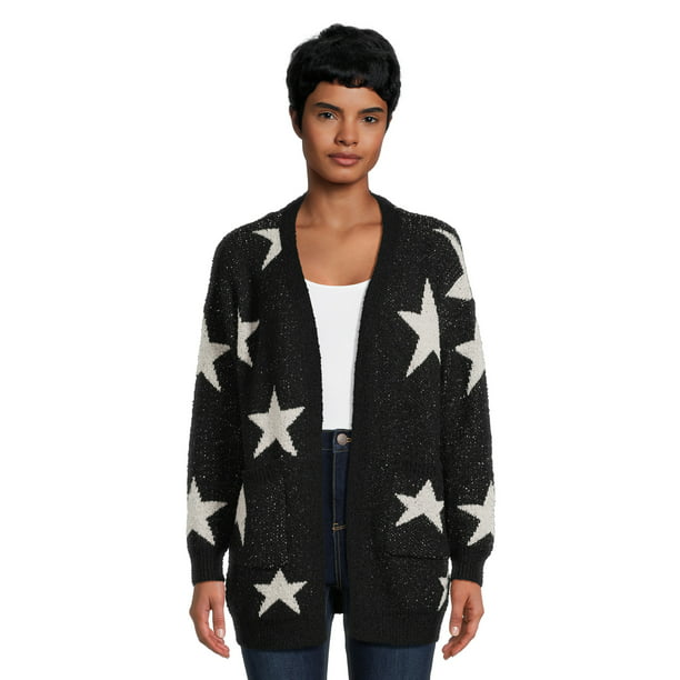 Dreamers by Debut Women's Open Front Print Cardigan Sweater, Midweight ...