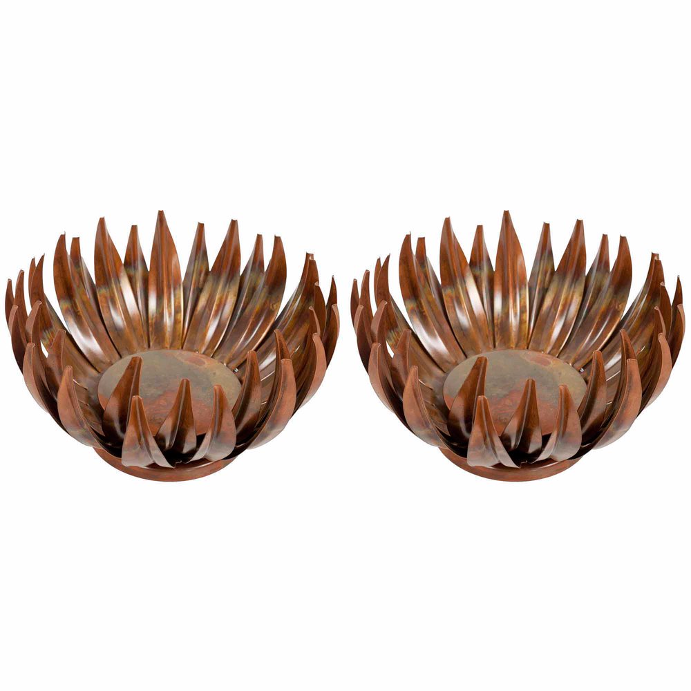 Safavieh Small Lotus Pillar Candle Holder, Burnt Copper