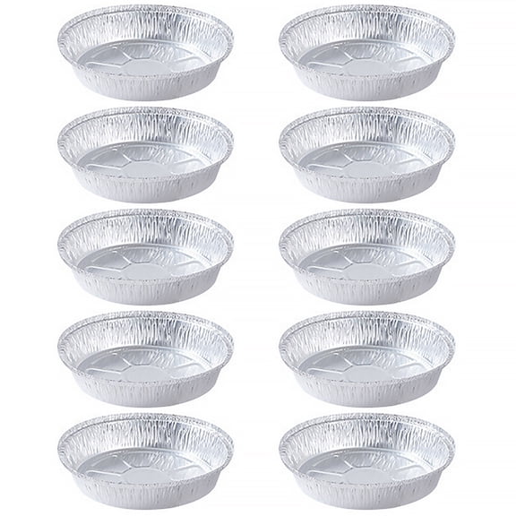 Homelife 10Pcs 6/7/8 Inches Aluminum Foil Pan Waterproof Oilproof Non Stick Kitchen Disposable Tinfoil Baking Pan Egg Tart Mold Daily Use