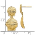 thumbnail image 4 of 14K Yellow Gold Trendy, Captivating Polished 24.5 Mm 12.5 Double Scallop Shell Post Earrings, 4 of 4