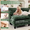 thumbnail image 3 of JONPONY 111" Cloud Couch,L Shaped Modular Sectional Sofa with Movable Ottoman,3 Oversized Seats Sleeper Couches for Living Room,Chenille Green, 3 of 11