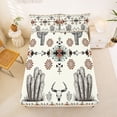 thumbnail image 5 of jejeloiu Retro Aztec Geometric Full Size Sheets Kids,Tribal Bohemian Style Print Bed Sheets,4-Piece, 5 of 6