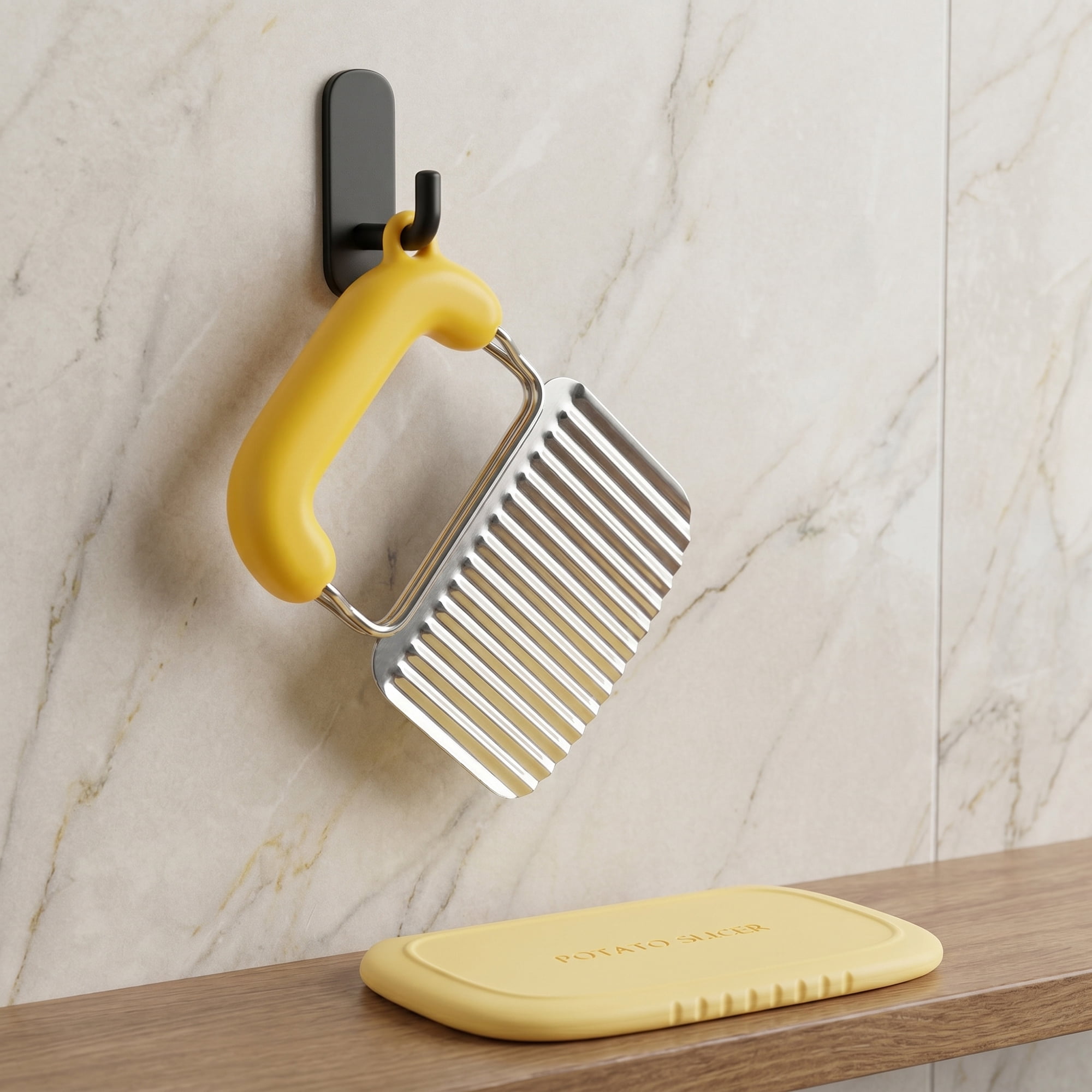 Unique Bargains Effective Mandoline Cutter Perfect for Tomato & Potato Yellow 5.4"x4.3"