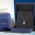 thumbnail image 5 of Gem Stone King 10K White Gold White Zirconia Pendant Necklace for Women (2.00 Cttw, Oval 9X7MM, with 18 inch Chain), 5 of 6