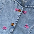 thumbnail image 5 of Casual Suit for Girls Floral Print Sleeveless Denim Jacket Pants Two Piece Girls Summer Clothes,Blue,Size 6 -7 Years, 5 of 6