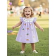 thumbnail image 5 of BemeyourBBs Baby Girl Mardi Gras Outfits Toddler Little Girl Carnival Dress Striped Letter Top Hat Flying Sleeve Dresses Spring Summer Holiday Clothes, 5 of 9