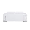 thumbnail image 4 of HomeRoots 546441 29 x 71 x 41 in. White & Silver Genuine Leather Love Seat Sofa, 4 of 11