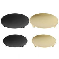4 Pack Iron Plate Candle Holder, Pillar Candlestick Holders,for LED & Wax Candles,Incense Cones,Spa,Weddings(Gold Black)