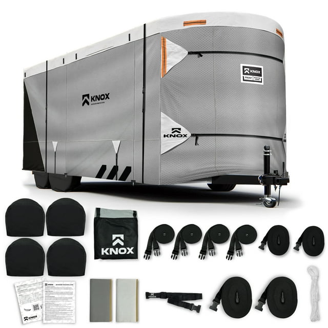 KNOX Horse Trailer Covers With Anti-Tear APEX Fabric, Bumper-Pull Horse Trailer Cover Windproof & Waterproof Protection, Storage Cover, Multi-Year Use, 10 Ft 1 In - 12 Ft