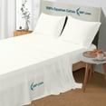 thumbnail image 2 of 800 Thread Count 4 Piece Quality Sheet Set 18 Inch DeepPocket 100% Egyptian Cotton Color White Stripe Size California King, 2 of 6