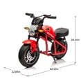 thumbnail image 3 of red 24V300W Kids Ride On XL Electric Toy Muscle Motorcycle with 14-inch wide EVA tires Music&Light, 3 of 27