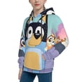 thumbnail image 2 of Lsque Bluey Patten Youth Hoodie Sweatshirt Pullover with Kangaroo Pocket Boys and Girls Hoodie Warm Hoodie for Kids, 2 of 8