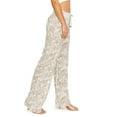 thumbnail image 2 of Cali1850 Women's Casual Linen Pants 32" Inseam Oceanside Drawstring Smocked Waist Lounge Beach Trousers with Pockets, 2 of 6