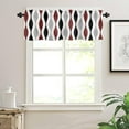 thumbnail image 3 of Curtain Valance, Wave Stripes Geometric Pattern Mid Century Black Gray Burgundy Red Short Rod Pocket Window Treatment for Living Room, Bedroom, Kitchen, Bathroom, 1 Panel, 54" W x 18" L, 3 of 5