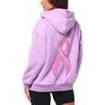 thumbnail image 4 of Breast Cancer Awareness Hoodies for Women Long Sleeve Loose Casual Zip Up Jacket Hooded Sweatshirt with Pockets, 4 of 8