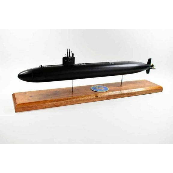 USS Norfolk (SSN-714) FLT I Black Hull Submarine Model,Navy,Scale Model,Mahogany,20 inch,LA Class