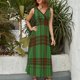 thumbnail image 2 of Geometric Grid Vestido Sin Mangas Para Mujer, Traje De, Ropa De Cumpleaños, Verano, 2 of 5