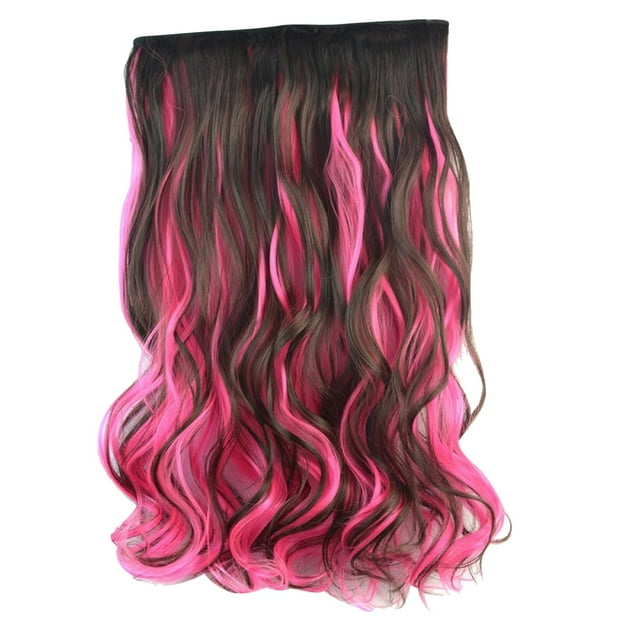 Riforla Mèches de Couleur à Cinq Pinces Extensions de Cheveux Perruque Bouclée Pièce Rideau de Cheveux Perruques pour Femmes G