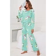 thumbnail image 2 of Women's Long Sleeve Sleepwear Soft Crew Neck Pyjama Set, 2 of 5