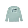 thumbnail image 2 of Mens UPF 50+ Rashguard Swim Tee Long Sleeve Running Shirt Swimwear with Design, Aqua, Size: S, Endless Summer, 2 of 2