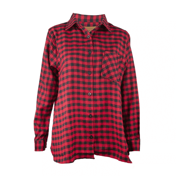 Woodland Creek Women's Flannel Red & Black Buffalo Check Shirt, Small