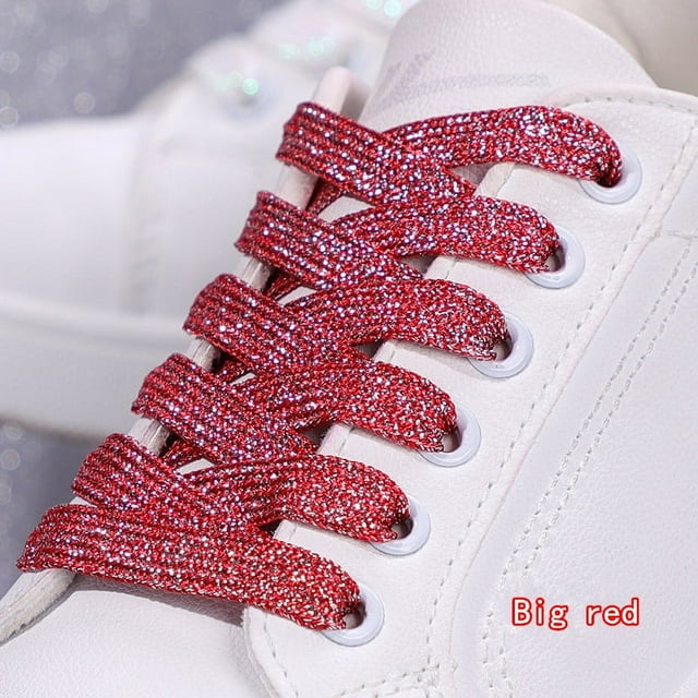 1 Paire de Lacets à Paillettes Mode Lacets Plats Colorés pour Chaussures de Course Athlétiques Lacets de Chaussures Largeur 1CM