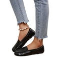 thumbnail image 2 of Dweltoz Women's Leather Loafers Business Casual Comfortable Work Office Flats Lightweight Slip-Ons Retro Ballet Flats,Black 39, 2 of 9