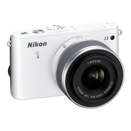 Nikon 1 J3 14.2 Megapixel Mirrorless Camera with Lens, 0.39", 3.94", White