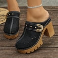 thumbnail image 2 of HSMQHJWE Sabots à Plateforme pour Femmes Mules Sandales à Talons Hauts Bout Rond Mules à Enfiler Talons Cloutés pour Femmes Chaussures Décontractées Confortables, 2 of 8