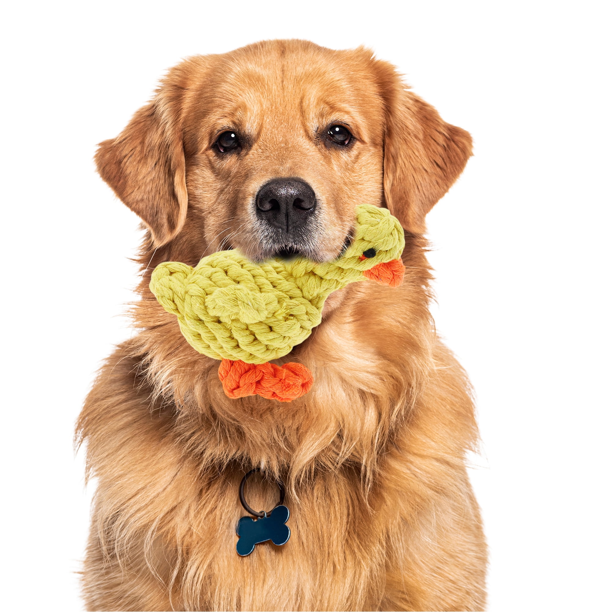 Unique Bargains Puppy Teethings Chewer Bear Shape Dog Chew Rope Braided Cotton Teeth Cleaning Rope Assorted Color Duck Shape Yellow 2 Pcs