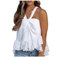 thumbnail image 1 of Leutsin Women Breast Wrap Solid Color Charming Sleeveless Halter Sling Tank Tops Blouse, 1 of 5
