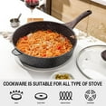 thumbnail image 3 of Nonstick Deep Frying Pan with Lid, 12 Inch Large Skillet, 5 Qt Non Stick Saute Pan for Cooking, Healthy Induction Cookware, PFOA Free, 3 of 6