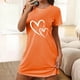 thumbnail image 1 of Camisón corto de poliéster para mujer, talla grande, estampado de San Valentín, cuello redondo, manga corta, 1 of 4