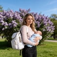 thumbnail image 4 of Printed Floral Diaper Storage Backpack for New Mom, Lightweight Padded Nursing Bag with Zipper, Large Capacity Baby Organizer for Travel Daily Use (Style 6), 4 of 21