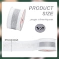 thumbnail image 2 of 10 Yards Silver Wired Ribbon 2-5/8" Sparkling Glitter Mesh Ribbon White Satin Ribbon with Silver Glitter Mesh Hot Stamping Mesh Ribbon Metallic Web Sequins Decor Gift Wrapping Ribbon diy, 2 of 6