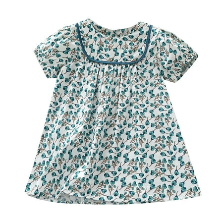

gvdentm Girls Dress Sleeveless Long Sleeve Kids Toddler Little Big Girl Unicorn Casual Dresses Dresses For Girls Green 1-2 Years