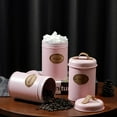 thumbnail image 4 of Fiocias 3 Pieces Kitchen Tea Coffee Sugar Container with Handle Airtight Lid Storage Jar Pink, 4 of 8