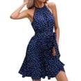 thumbnail image 1 of B91xZ Femmes 2024 Midi Robe Décontractée Simple T-Shirt en Vrac Robe, Bleu XL, 1 of 5