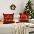 thumbnail image 6 of Dashan Red Christmas Throw Pillow Covers 18x18 Set of 2,Merry Xmas Linen Pillow Cases for Bedroom Sofa Couch, 6 of 6