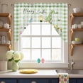 thumbnail image 3 of Happy Easter Gnome Swag Valances for Kitchen Window, Rabbits Daisy Flower Green Plaid Egg Small Swag Valances Rod Pocket Curtain Drapes Window Treatment for Bedroom Bathroom, 56x36 Inch, 3 of 9