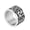 Non-Turnable Silver, variant on Men's Stainless Steel Ring Carved with Chinese Ancient Four Great Beasts Patron Saint Non-Turnable Silver Size 9